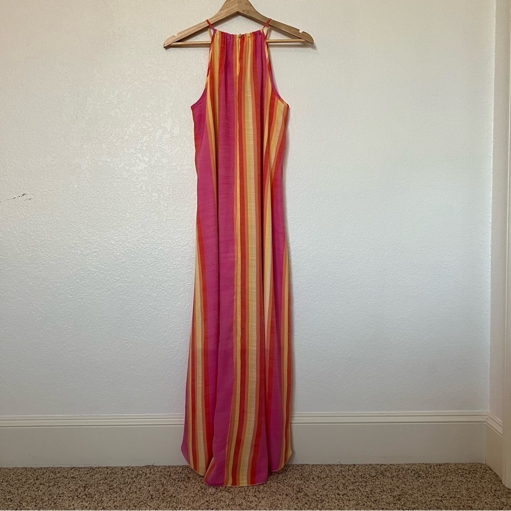 2/$30 Mlle Gabrielle maxi high-low haulter tiered dress multicolored. SZ S - Picture 6 of 15